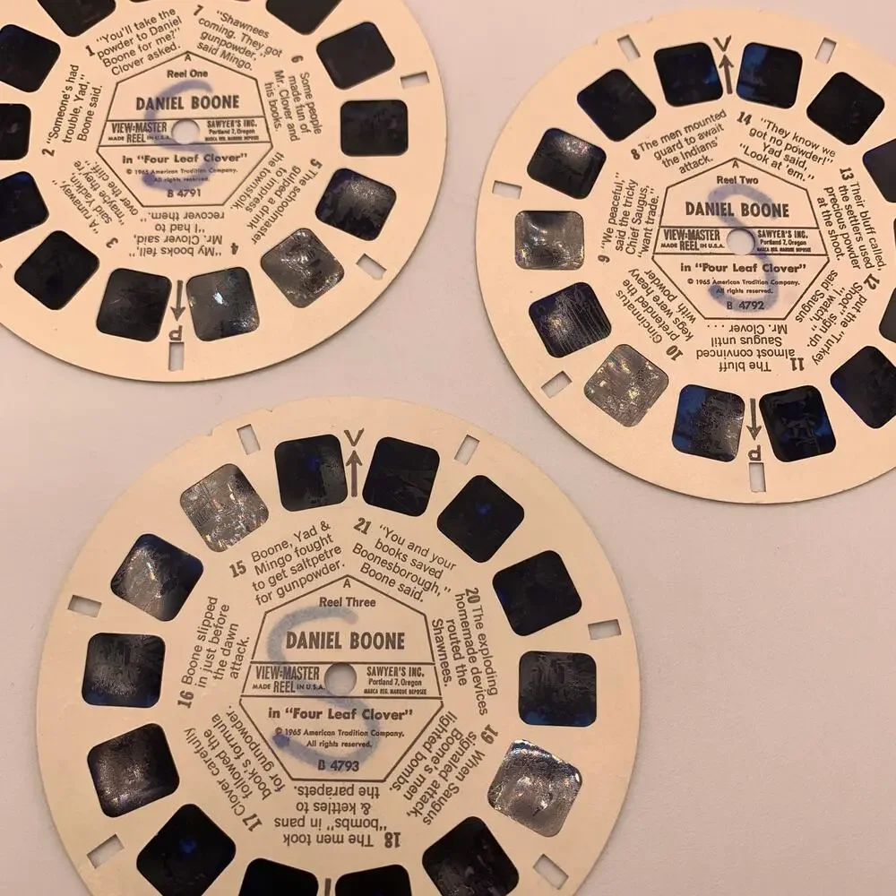 Vintage Sawyer’s View-Master Daniel Boone Packet B479 3 Reel Set with Booklet